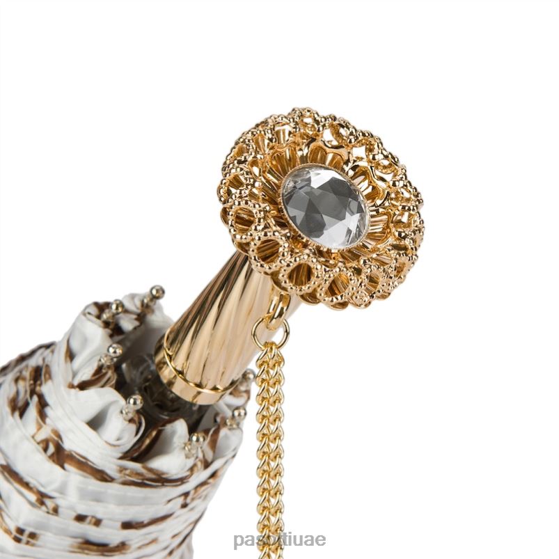 مظلة | 257 58002-9 s15 - مظلة بيضاء قابلة للطي بطبعة سلاسل PASOTTI Z446V616